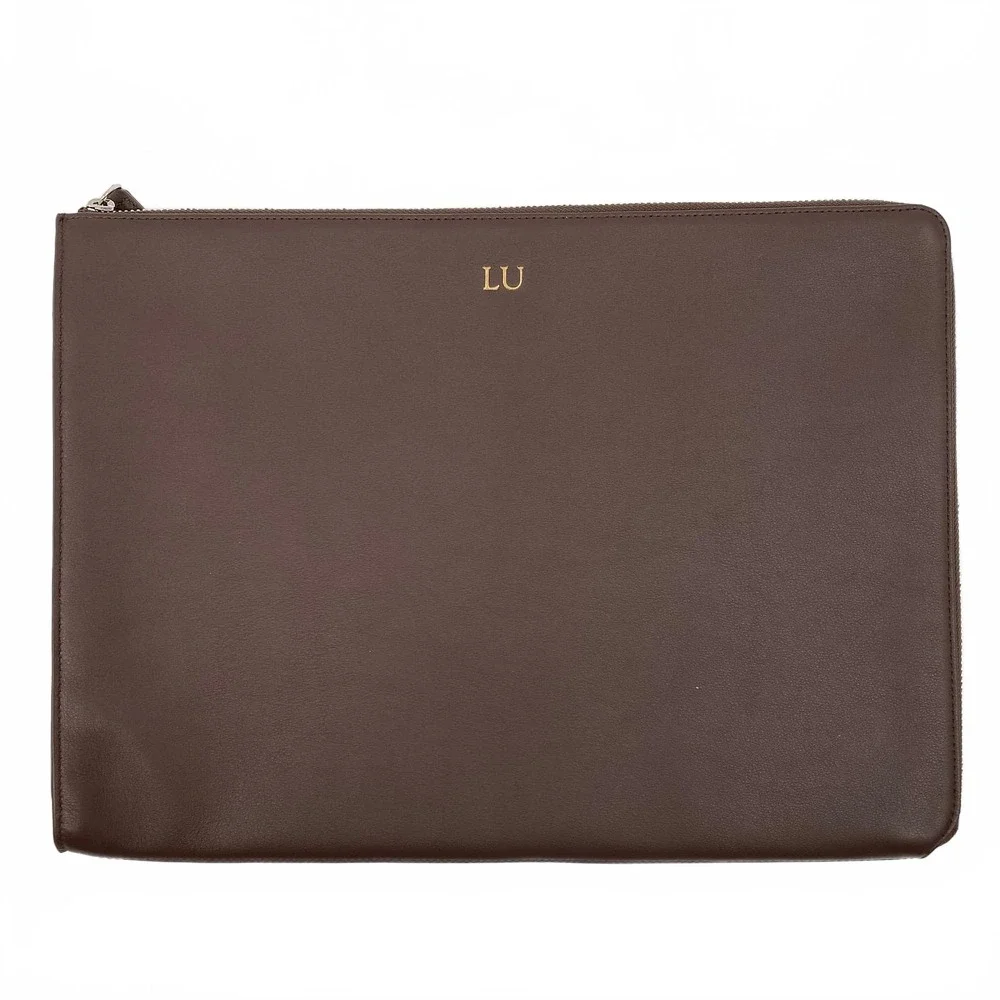 Leatherology Brown Leather Zip Laptop Sleeve | OS Regular